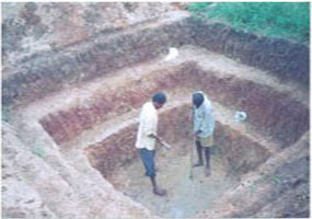 Farm pond to conserve rain water